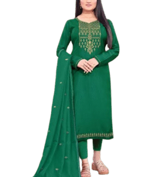 Women’s Green Salwar Suit with Embroidered Yoke