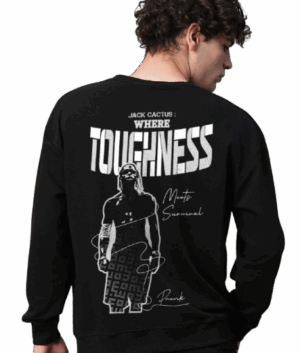 Black Graphic Sweatshirt – Angel Sketch Edition