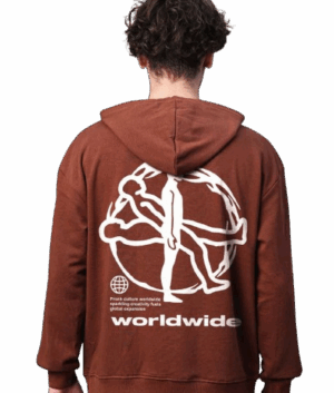 Brown Graphic Print Hoodie