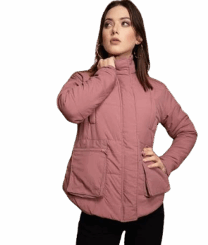 Chic Dusty Rose Quilted Utility Jacket/Parka