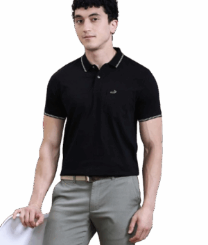 Elegant Contrast Collar Polo T-Shirt