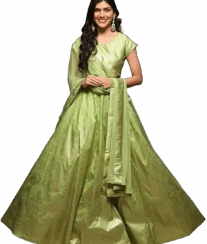 Elegant Light Green Silk Lehenga Choli with Dupatta