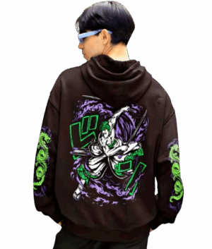 Anime Warrior Graphic Hoodie – Oversized Streetwear