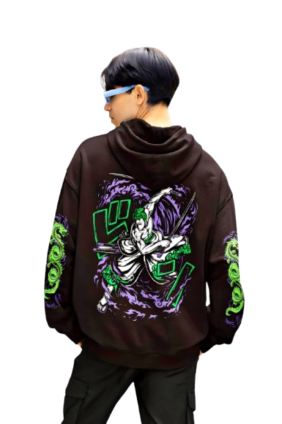Anime Warrior Graphic Hoodie – Oversized Streetwear